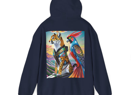Cheetah and Parrot Cybernetic Duet – Heavy Blend™ Hooded Sweatshirt
