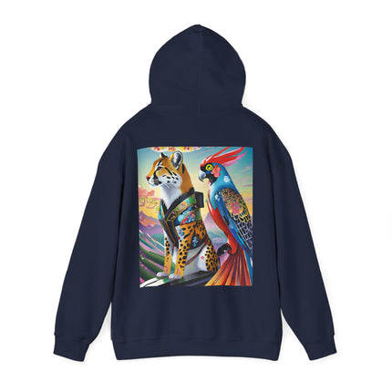 Cheetah and Parrot Cybernetic Duet – Heavy Blend™ Hooded Sweatshirt