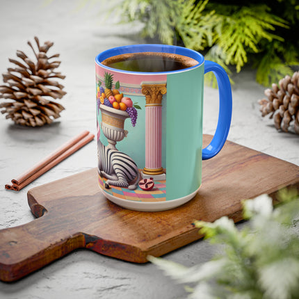 Still Life with Zebra, Fruit, and Pink Columns Colorful Mugs (11oz, 15oz)