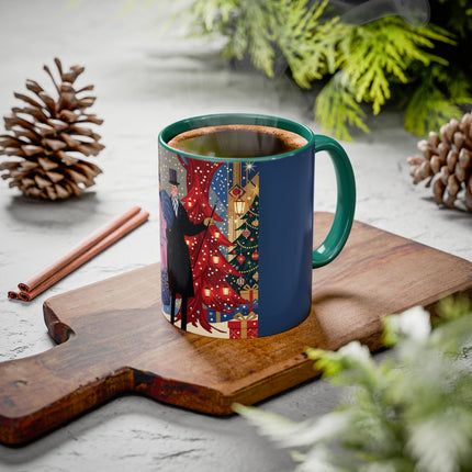 🎩🎄 Christmas Eve Promenade Colorful Mug – Art Deco Holiday Elegance