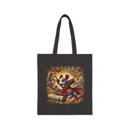 Theatrical Mouse on a Mission Cotton Canvas Tote Bag
