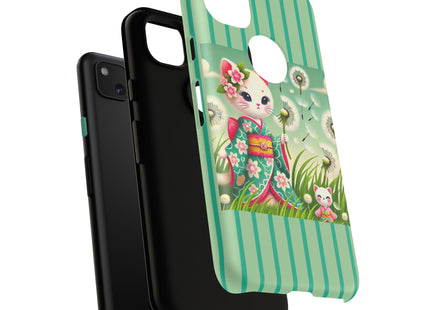 Geisha Kitten and the Dandelion Phone Cases