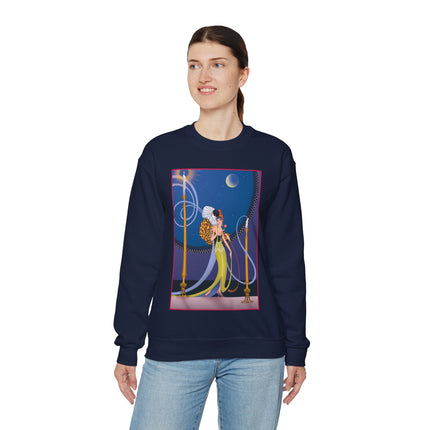 Smoke and Secrets: A Glamorous Encounter in Prohibition Era Heavy Blend™ Crewneck Sweatshirt