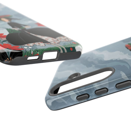 🌧️🌺 The Stormy Flower Walk Phone Case – Art Deco Floral Fashion