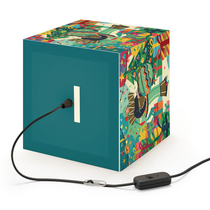 🎄✨ The Lady Of The Christmas Ornament Light Cube Lamp – Art Deco Holiday Fantasy