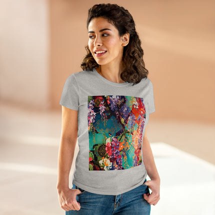 Golden Wisteria Symphony Women's Midweight Cotton Tee