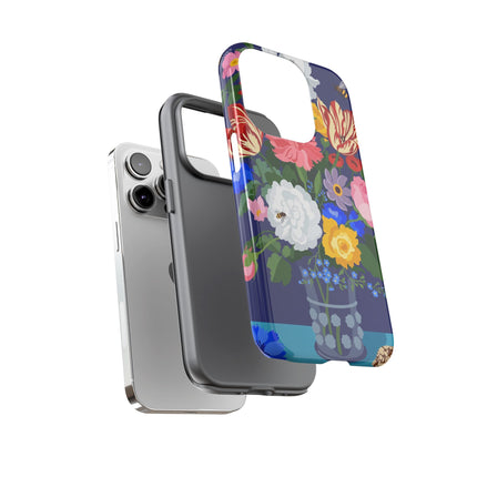 Midnight Floral Bouquet Phone Case – Vibrant Blooms & Enchanted Garden