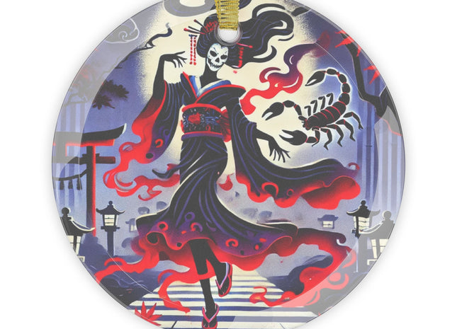 Halloween Sorceress Glass Ornament