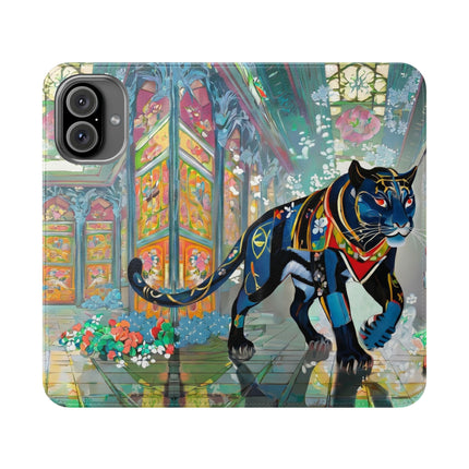 🐾💎 Cyber Panther's Hunt Flip Case – Digital Instinct & Neon Pursuit
