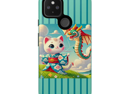 Geisha Kitten and the Dragon Kite Phone Cases