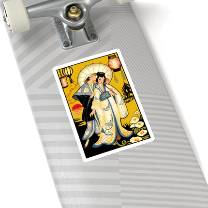 Golden Embrace Kiss-Cut Stickers (4 Sizes)