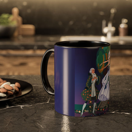 Moonlit Garden Waltz Colorful Mug (11oz, 15oz) – Rococo Romance, Garden Elegance & Enchanted Dance