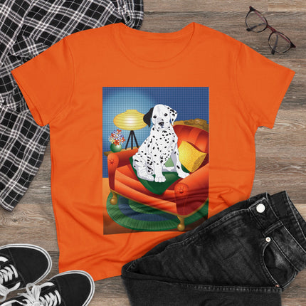 A Dalmatian's Cozy Corner Women's Midweight Cotton Tee