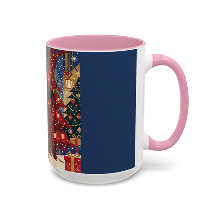 🎩🎄 Christmas Eve Promenade Colorful Mug – Art Deco Holiday Elegance