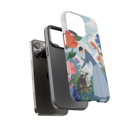 🦜🌺 The Lady Of The Garden Aviary Phone Case – Art Deco Floral Whimsy