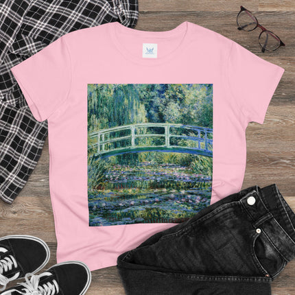 Water Lilies and Japanese Bridge by Claude Monet Women's Midweight Cotton Tee