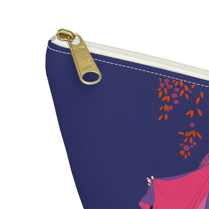 Crimson Shawl Geisha Cosmetic Bag – Elegant Mystery & Vibrant Grace