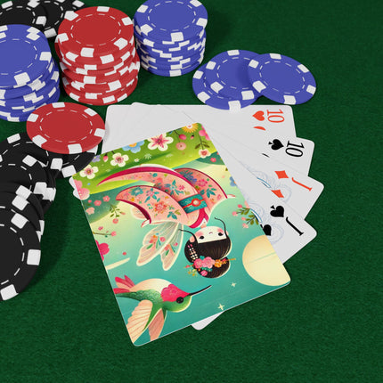 Geisha Fairy and the Hummingbird Blossom Playing Cards