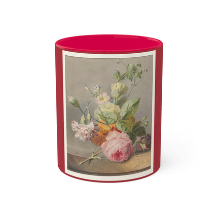 Floral Still Life by Georgius Jacobus Johannes van Os Colorful Mugs, 11oz