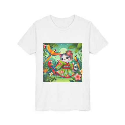 Parrot Dance of the Geisha Kitten Youth Short Sleeve Tee