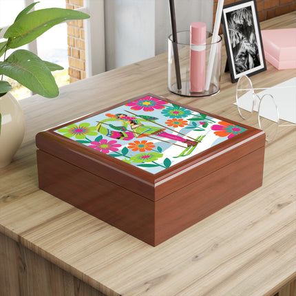 🎿🌸 The Winter Flower Adventurer Jewelry Box – Colorful Ski Fantasy