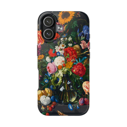 🌺🌙 The Midnight Garden Abundance Phone Case – Art Deco Floral Still Life