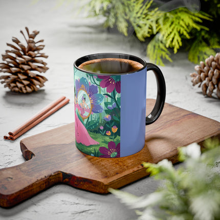 The Lady Of The Enchanted Mirror Colorful Mugs – Art Deco Botanical Elegance