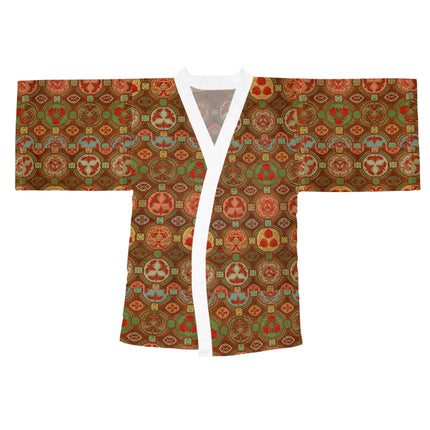 Japanese Fan Pattern by G.A. Audsley Long Sleeve Kimono Robe (AOP)