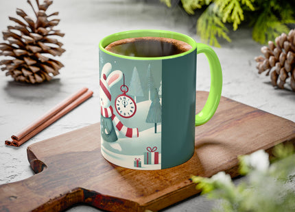 Candy Cane Timekeeper Bunny Colorful Mugs (11oz, 15oz)