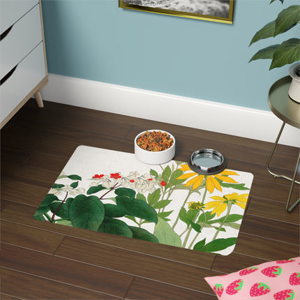 Summer Wildflower Meadow Pet Food Mat – Golden Bloom