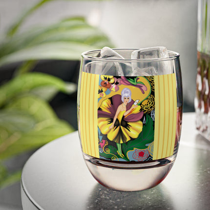 Enchanted Pansy Elegance Whiskey Glass