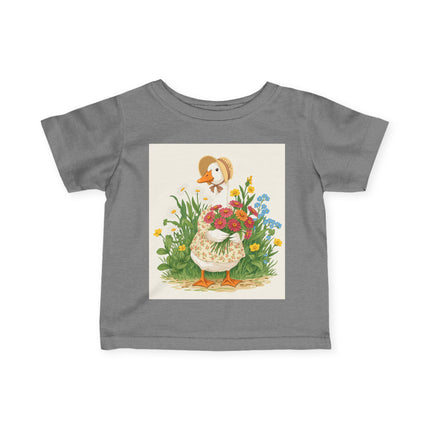 🪿🌸 The Little Flower Garden Goose Infant Fine Jersey Tee – Whimsical Woodland Charm