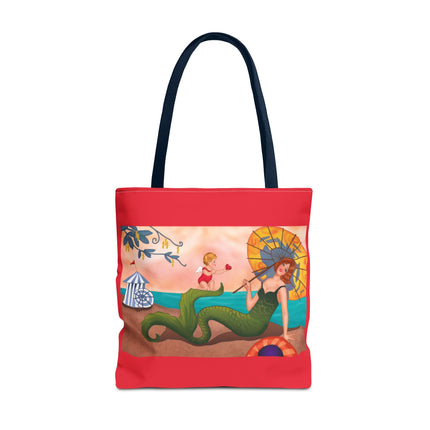 Mermaid with Parasol and Cupid by George Barbier Tote Bag
