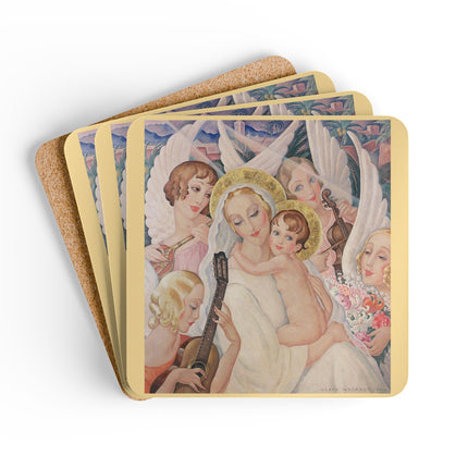 Madonna with Child by Gerda Wegener Corkwood Coaster Set