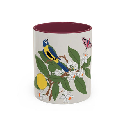 Blue Tit & Butterfly Colorful Mugs – Spring Harmony & Delicate Beauty