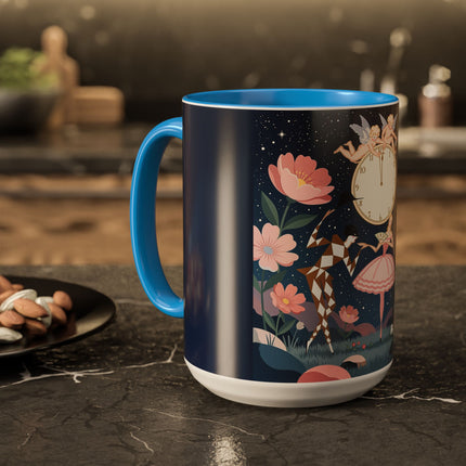 🕛🌸 Midnight Waltz Before Christmas Colorful Mug – Art Deco Holiday Fantasy