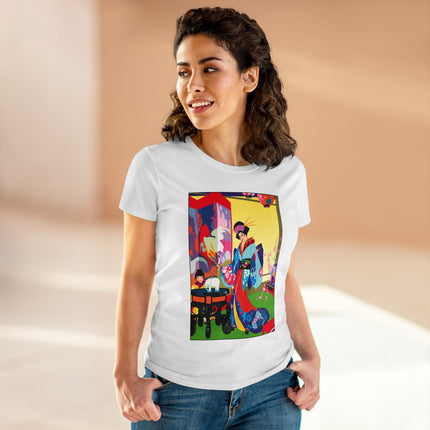 A Timeless Journey by Umberto Brunelleschi Women's Midweight Cotton Tee