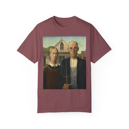 American Gothic by Grant Wood Unisex Garment-Dyed T-shirt