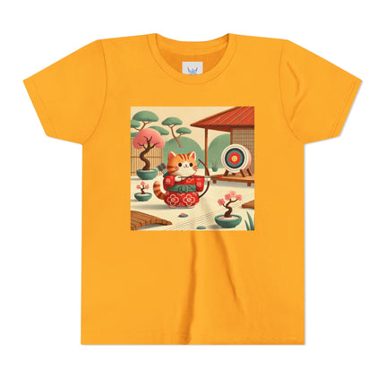 Archer Kitten in the Zen Garden Youth Short Sleeve Tee