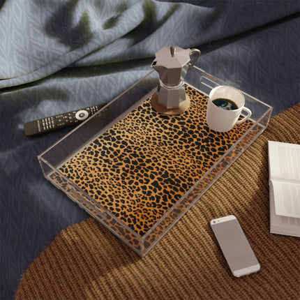 Classic Leopard Print Acrylic Serving Tray