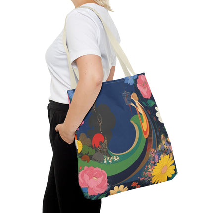🌙🐦 The Lady Of The Moonlit Birdcage Tote Bag – Art Deco Floral Fantasy