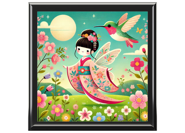 Geisha Fairy and the Hummingbird Blossom Jewelry Box