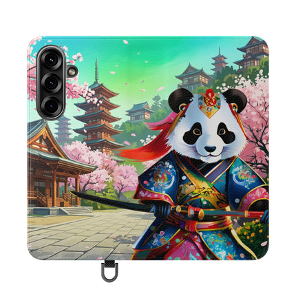 🦊⚔️ Cyberpunk Panda Samurai Flip Case – Futuristic Honor & Kitsune Spirit