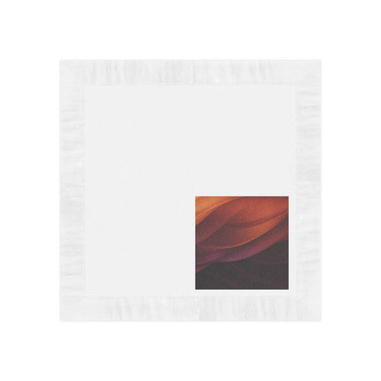Wave Pattern with Intertwined Hues of Orange, Rose, Maroon, and Purple White Coined Napkins