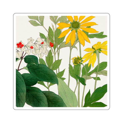 Clerodendrum & Rudbeckia Flower by Tanigami Kônan Kiss-Cut Stickers (4 Sizes)