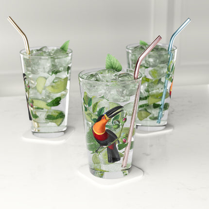Channel Billed Toucan by Paul Gervais Glass, 16oz