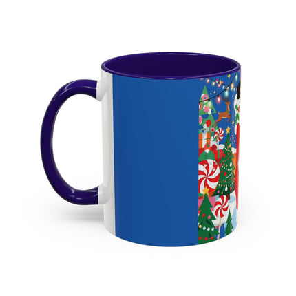 🦌🍬 The Lady Of The Peppermint Christmas Garden Colorful Mug – Colorful Art Deco Holiday Fantasy