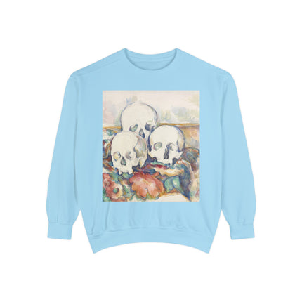The Three Skulls by Paul Cézanne Garment-Dyed Sweatshirt
