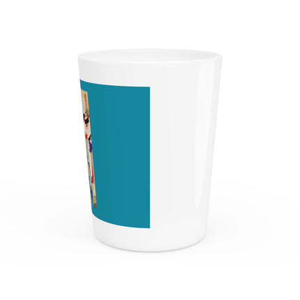 Looking Observant; The Appearance of a Kyoto Waitress of the Meiji Era by Tsukioka Yoshitoshi Ceramic Shot Glass