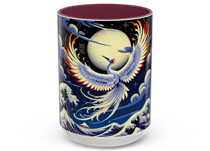 Majestic White Crane Colorful Mugs (11oz, 15oz)